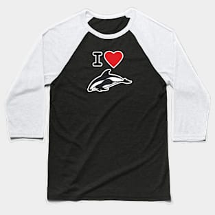 I Love Hourglass Dolphins Baseball T-Shirt